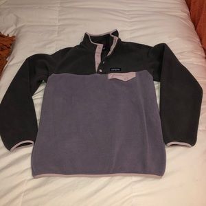 Patagonia purple color-blocked synchilla pullover